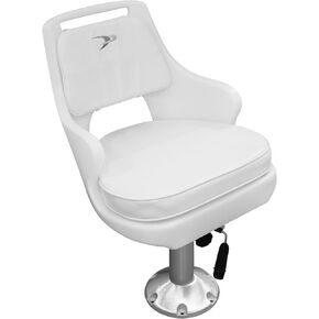 Wise 8WD015-6-710 Standard Pilot Chair with Adjustable Height Pedestal and Seat Slide,White