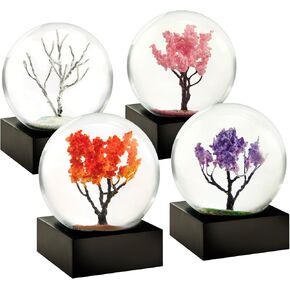 CoolSnowGlobes Four Seasons Winter Spring Summer Autumn Set of Four Mini Cool Snow Globes