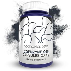 Nootropics Depot CoEnzyme Q10 Capsules | 200mg | Ubiquinone | 60 Count | Energy, Cognitive & Cellular Function