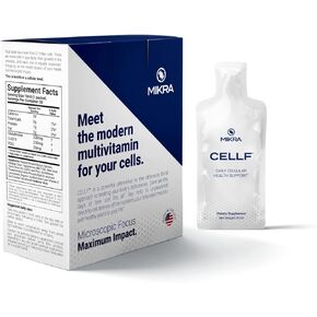CELLF™ 2.0 Cellular Performance Supplement - 30 Day Supply Antioxidant Nutraceutical Gel for Anti Aging Immune Support with Glutathione CoQ10 PQQ - 10ml Each