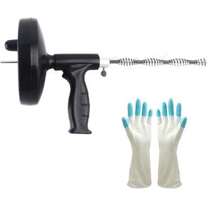 Snake Drain Hair Removal Tool,Plumbing Sink Snake Drain Clog Remover,Unclog Shower Bathroom Drain Toilet Snake Auger 25ft in Saudi Arabia