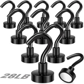 Magnetic Hooks,28Lb Black Cruise Ship Essentials,Cruise Magnetic Hooks,12 Pack Cruise Magnets for Cruise Cabins,refrigerator,Hanging,Whiteboard,Cruise Ship