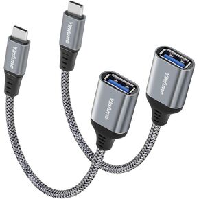 محول USB C إلى USB 3.0، 2 محول من النوع C إلى USB محول ذكر إلى أنثى كابل OTG Thunderbolt 3 إلى USB متوافق مع iPhone 15 Pro Max وMacBook Pro Air وSamsung Galaxy S24 وXPS 17 in Saudi Arabia