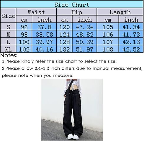 سروال نسائي كاجوال فضفاض برباط واسع الساق مريح عالي الخصر هيب هوب بوي فريند كارجو طويل in Kuwait