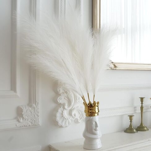 4 PCS White Pampas Grass Long Pampas Grass 35'' Large Artificial Pampas Grass Fluffy Pampas Grass for Wedding Home Halloween Decor in Saudi Arabia