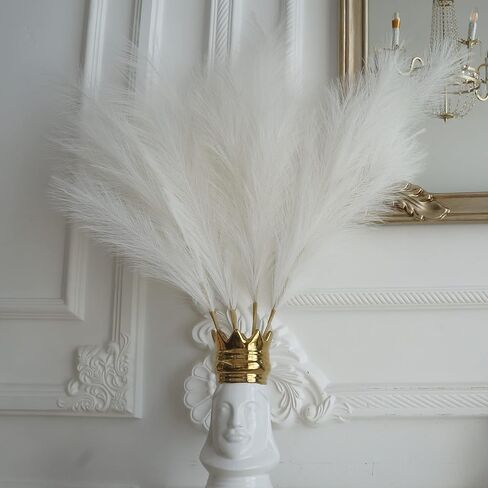 4 PCS White Pampas Grass Long Pampas Grass 35'' Large Artificial Pampas Grass Fluffy Pampas Grass for Wedding Home Halloween Decor in Saudi Arabia