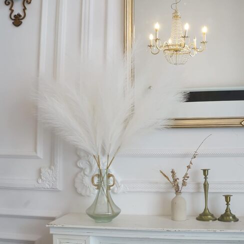 4 PCS White Pampas Grass Long Pampas Grass 35'' Large Artificial Pampas Grass Fluffy Pampas Grass for Wedding Home Halloween Decor in Saudi Arabia