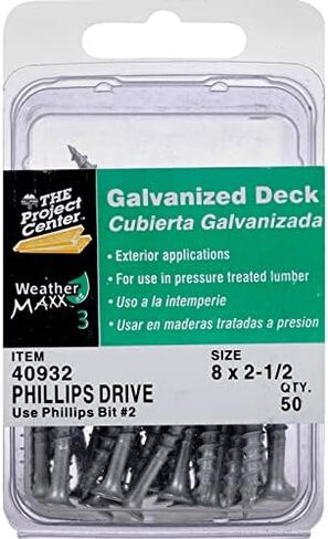Set of 2 Hillman Galvanized Phillips Drive Deck Screw, 8 X 2 1/2-Inch in Saudi Arabia