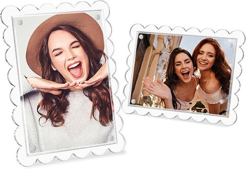 2 حزمة من إطار الصورة الصدفي الأكريليك، إطار صورة شفاف، إطارات صور 5 × 7، إغلاق مغناطيسي مزدوج، فتحات مسند مزدوجة، عرض أفقي عمودي، إطارات صور مغناطيسية متعددة الاستخدام، إطار عائم in Saudi Arabia