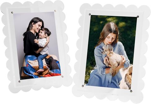 2 حزمة من إطار الصورة الصدفي الأكريليك، إطار صورة شفاف، إطارات صور 5 × 7، إغلاق مغناطيسي مزدوج، فتحات مسند مزدوجة، عرض أفقي عمودي، إطارات صور مغناطيسية متعددة الاستخدام، إطار عائم in Saudi Arabia