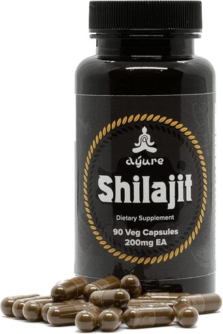 كبسولات نباتية شيلاجيت نقية، حمض الفولفيك الطبيعي، الدرجة أ | نقي 100% | بدون إضافات (90 قطعة، عبوة من 1) in Kuwait