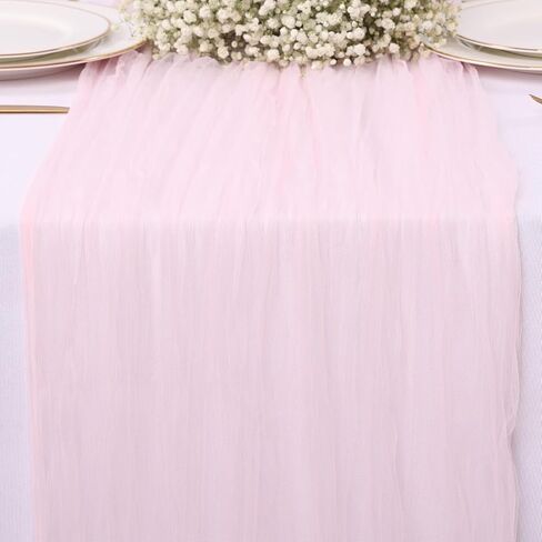 Blue Gauze Table Runner 10ft Rustic Cheese Cloth Table Runner 38×120 Inches Boho Style Decorations for Romantic Date Wedding Party Baby Shower Photography Decoration in Saudi Arabia