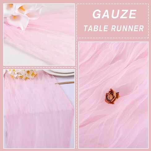 Blue Gauze Table Runner 10ft Rustic Cheese Cloth Table Runner 38×120 Inches Boho Style Decorations for Romantic Date Wedding Party Baby Shower Photography Decoration in Saudi Arabia
