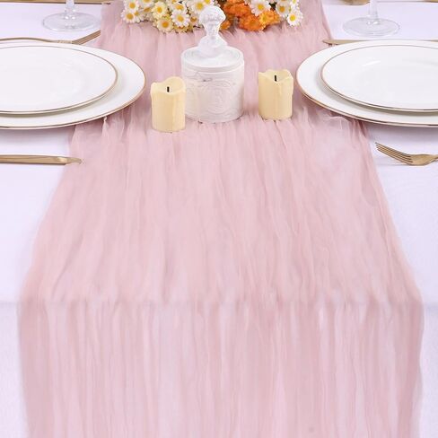 Blue Gauze Table Runner 10ft Rustic Cheese Cloth Table Runner 38×120 Inches Boho Style Decorations for Romantic Date Wedding Party Baby Shower Photography Decoration in Saudi Arabia