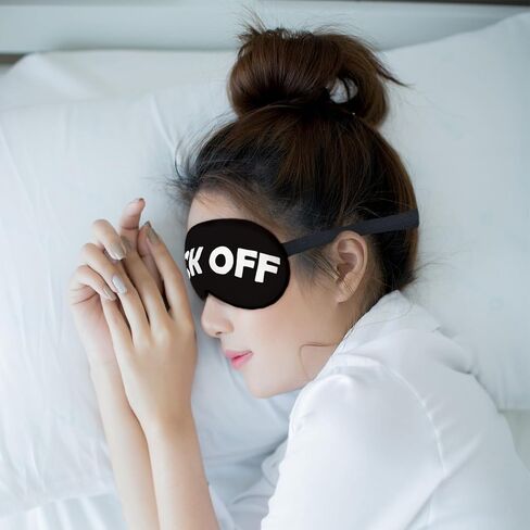 Funny Humor Sleep mask Eye Mask for Women Men Girls Coworker, Silk Blackout Eye Mask for Sleeping, Black Adjustable Straps Soft Lightweight Sleep Mask in Kuwait