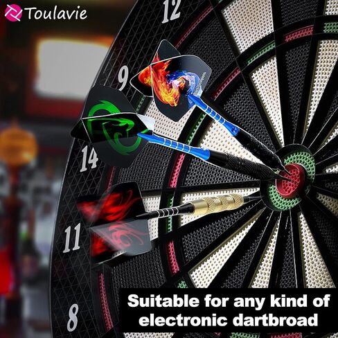 Soft Tip Darts, 12 Pcs Darts Plastic Tip 18 Gram Dart Set with 2 Colors Aluminum Shafts, 45 Dart Flights 200 Extra Dart Tips, Rubber Rings and 1 Storage Bag for Electronic Dart Board in Saudi Arabia
