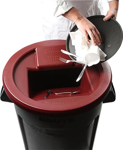San Jamar KA3244 Katchall Rugged Round Retriever for 32 and 44 Gallon Waste Cans, Red in Saudi Arabia