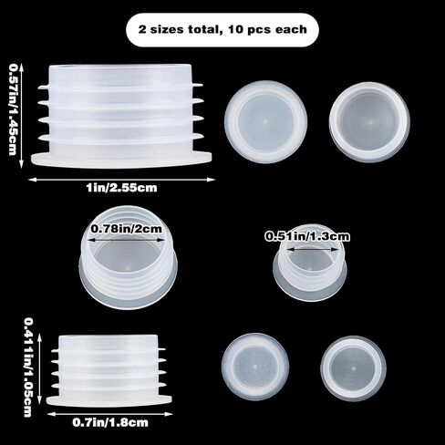 20 Pcs 2 Size Salt Shaker Plug Plastic Stoppers For Salt And Pepper Shakers Replacement Plug Bottle Caps Reusable Clear Round End Cap For Salt And Pepper Shakers, Flower Pots, Bottles, Pipes Etc in Saudi Arabia
