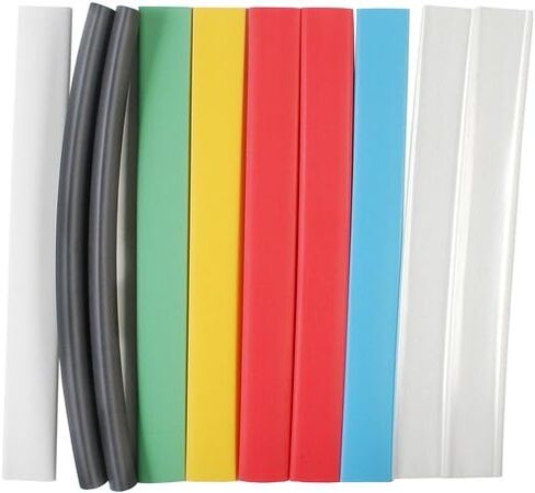 NTE Electronics HS-ASST-8 Thin Wall Heat Shrink Tubing Kit, Assorted Colors, 6" Length, 3/8" Dia., 10 Pieces in Saudi Arabia