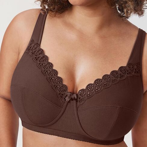 DELIMIRA Women's Wireless Plus Size Comfort Cotton Full Coverage Unlined Bra in Kuwait