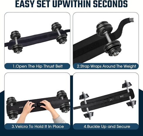 Hip Thrust Belt - With Slip Padding, Upgraded Wider Dumbbell Hip Trainer, More Comfortable - Home Gym Exercise Workout Hip Thrust Belt in Saudi Arabia