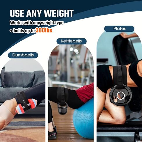 Hip Thrust Belt - With Slip Padding, Upgraded Wider Dumbbell Hip Trainer, More Comfortable - Home Gym Exercise Workout Hip Thrust Belt in Saudi Arabia