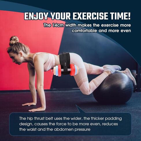 Hip Thrust Belt - With Slip Padding, Upgraded Wider Dumbbell Hip Trainer, More Comfortable - Home Gym Exercise Workout Hip Thrust Belt in Saudi Arabia