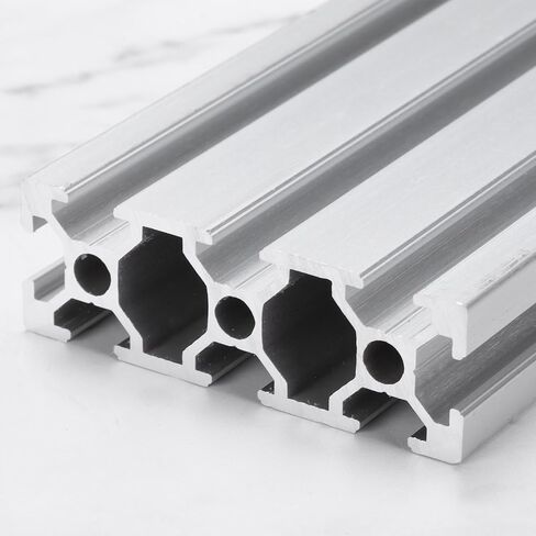 uxcell T Slot 2060 Aluminum Extrusion Profile European Standard 200mm x 60mm Linear Rail Extrusion Frame for 3D Printer, CNC, DIY (Silver Tone) in Saudi Arabia