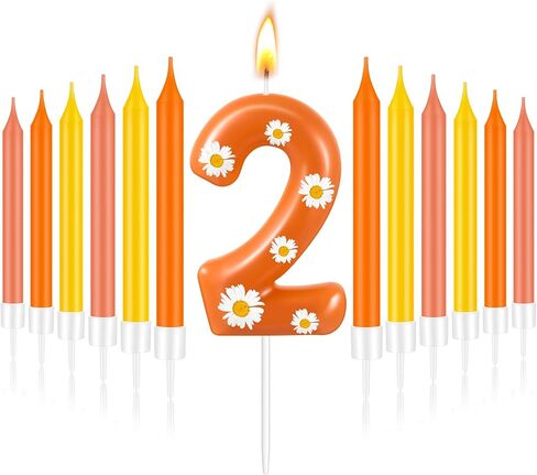 تتضمن 13 قطعة من شموع عيد الميلاد قطعة واحدة مقاس 2.4 × 1.3 بوصة شمعة زهرة الأقحوان شمعة عيد ميلاد و12 قطعة من شموع عيد الميلاد في حوامل لتزيين حفلات أعياد الميلاد (رقم 2) in Kuwait