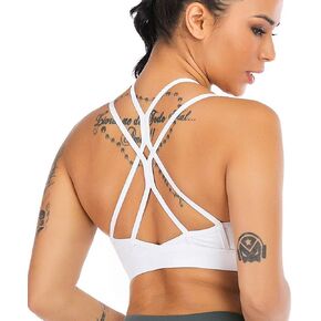 حمالة صدر رياضية من LUREME للنساء ذات ظهر متقاطع ومنخفضة التأثير للتمرين مع أكواب قابلة للإزالة (sb000002) in Kuwait