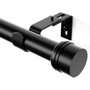 Black Curtain Rods-EUPLAR Long Curtain Rods for Windows 32 to 125 inch, 1 Inch Splicing Heavy Duty Window Curtain Rod with 4 Brackets