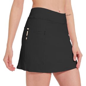 M MOTEEPI 16" Skorts for Women with Zipper Pockets High Waisted Athletic Golf Tennis Skirt Skort for Casual Summer Travel