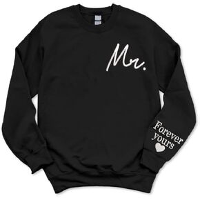 Custom Embroidered Matching Couple Sweatshirt Mrs and Mr, Mr Mrs Sweatshirt for Women Christmas Valentine Day