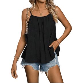 SweatyRocks Women's Spaghetti Strap Backless Tank Sleeveless Loose Cami Tops