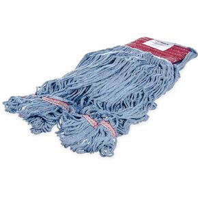 Carlisle FoodService Products 369454B14 Looped-End Mop Head With Red Band, Blue, Large (Pack of 12)