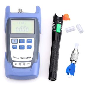 Fiber Optical Power Meter 30KM Visual Fault Locator FC-LC Adapter Fiber Optic Cable Tester Checker Test Tool Kit for CATV Telecommunications Engineering Maintenance
