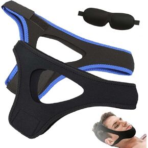 Veralabs Airflow Jaw Strap, Breathable Stop Snoring Chin Strap Snoring Solution for Users to Keep Mouth Closed, Adjustable Chin Strap for Men and Women (Black+Blue)