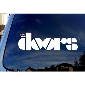 The Doors (bolded) Word - Vinyl 6" Wide (Color: White) Decal Laptop Tablet Skateboard car Windows Stickers