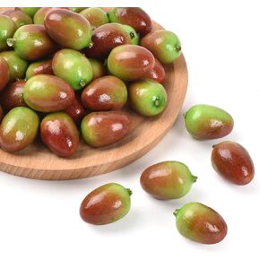 Artificial Olives, 50 Pcs Fake Olives Lifelike Simulation Olives Foam Fruit for Home Kitchen Cabinet Food Photography Props