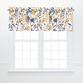 C&F Home Natural Home Cotton Window Treatment Curtain Valance Floral Valance Flowers Leaves Summer Spring Window Curtain for Living Room Kitchen Bedroom Valance Yellow