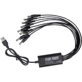 Guitar Power Supply Portable Pedal Power Supply with USB5V boost to 8 Isolated DC9V Outputs USB Input for Guitar Bass Effect Pedals