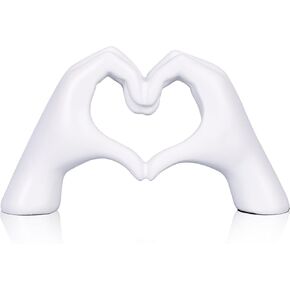 DOVDOV Heart Hand Statues and Sculptures, Silver Room Home Decor for Office Living Room Coffee Table Dining Table Centre entryway Entrance TV Cabinet Tabletop Decor.