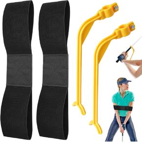 4 PCS Golf Swing Training Aid Arm Band Trainer Golf Swing Correcting Trainer Tool Golf Accessories for Men Women Golfer Beginner Practice(Yellow and Black) in Kuwait