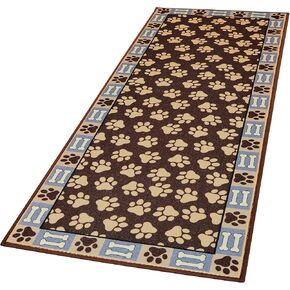 Collections Etc Dog Paw Print Skid-Resistant Floor Runner Mat