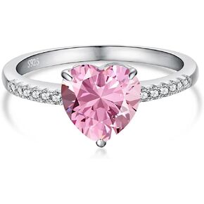 ATUP 2CT Heart Engagement Ring for Women 925 Sterling Silver Cubic Zirconia CZ Diamond Heart Wedding Ring Promise Rings for Her Anniversary Jewelry Gifts for Wife Girlfriend