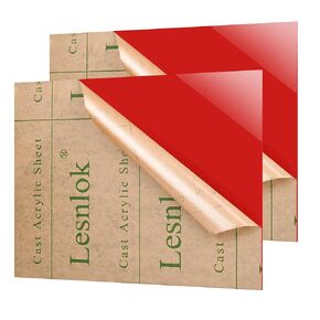 8 x 12 Red Acrylic Sheets 1/8 inch Thick 3mm 2 Pieces Red Plexiglass Sheets,for Laser Cutting,Painting, Handicrafts, DIY Display Projects (2, red, 8 x 12)