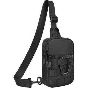 Small Sling Bag for Men, Tactical Inspired Waterproof Utility EDC Mini Crossbody Chest Bag for Travel Work Sport