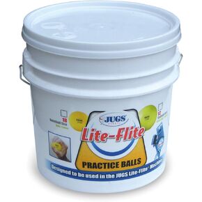 Jugs Lite-Flite Baseballs with Bucket Optic Yellow, 9-inch