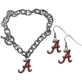 Siskiyou NCAA unisex-adult Chain Bracelet and Dangle Earring Set