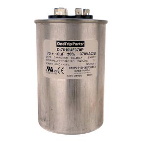 USA Run Capacitor 70+10 UF 70/10 MFD 370 VAC 2-1/2 Inch Round